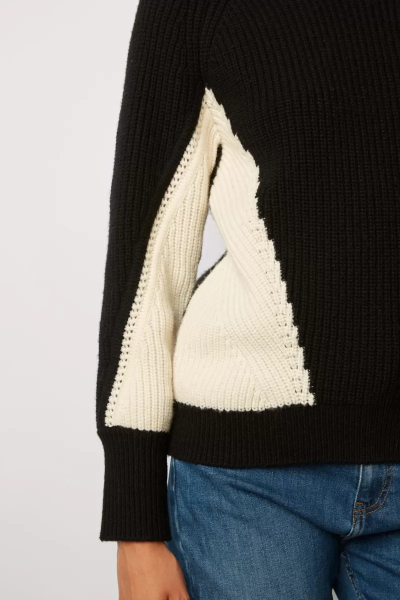 Chunky color block wool blend sweater - LIBBY | Gerard Darel Fashion