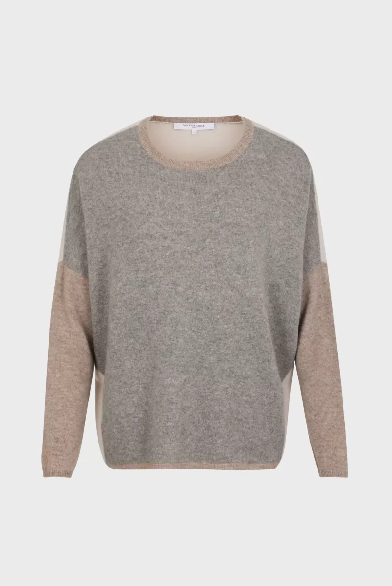 Color block cashmere round neck sweater - LOVANA | Gerard Darel New