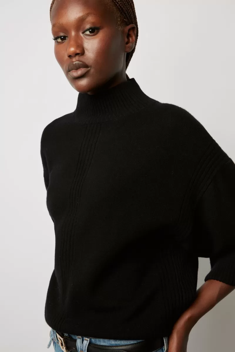 Loose fit wool sweater with stand up collar - LAZARINE | Gerard Darel Hot