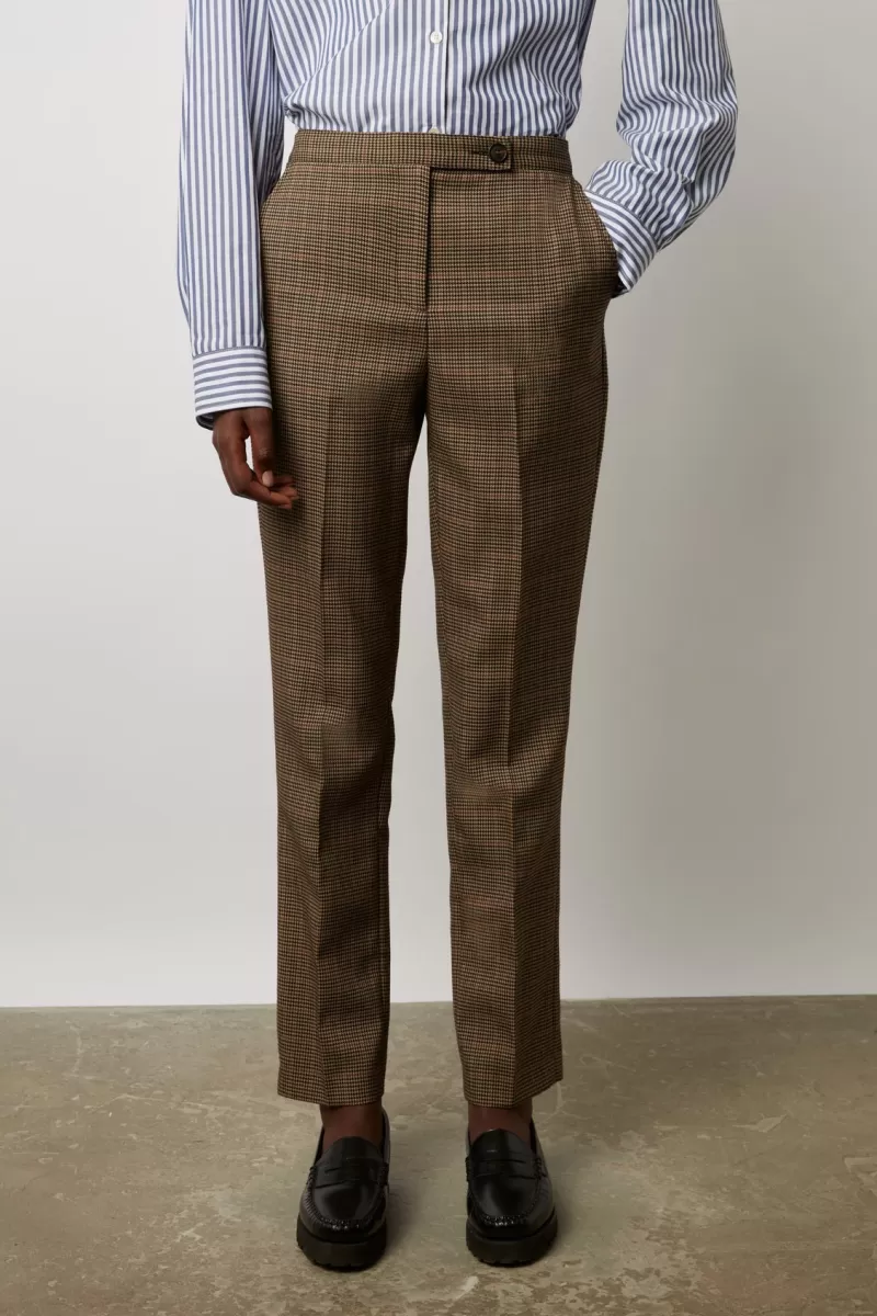 Micro houndstooth pattern straight cut pants - EDGARD | Gerard Darel Best Sale