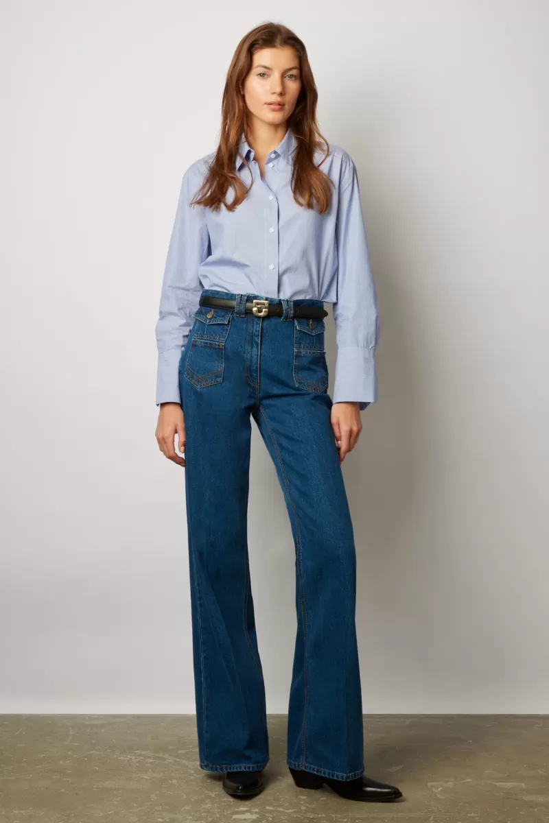 Navy high-waisted flare jeans - ANNA | | Gerard Darel Hot