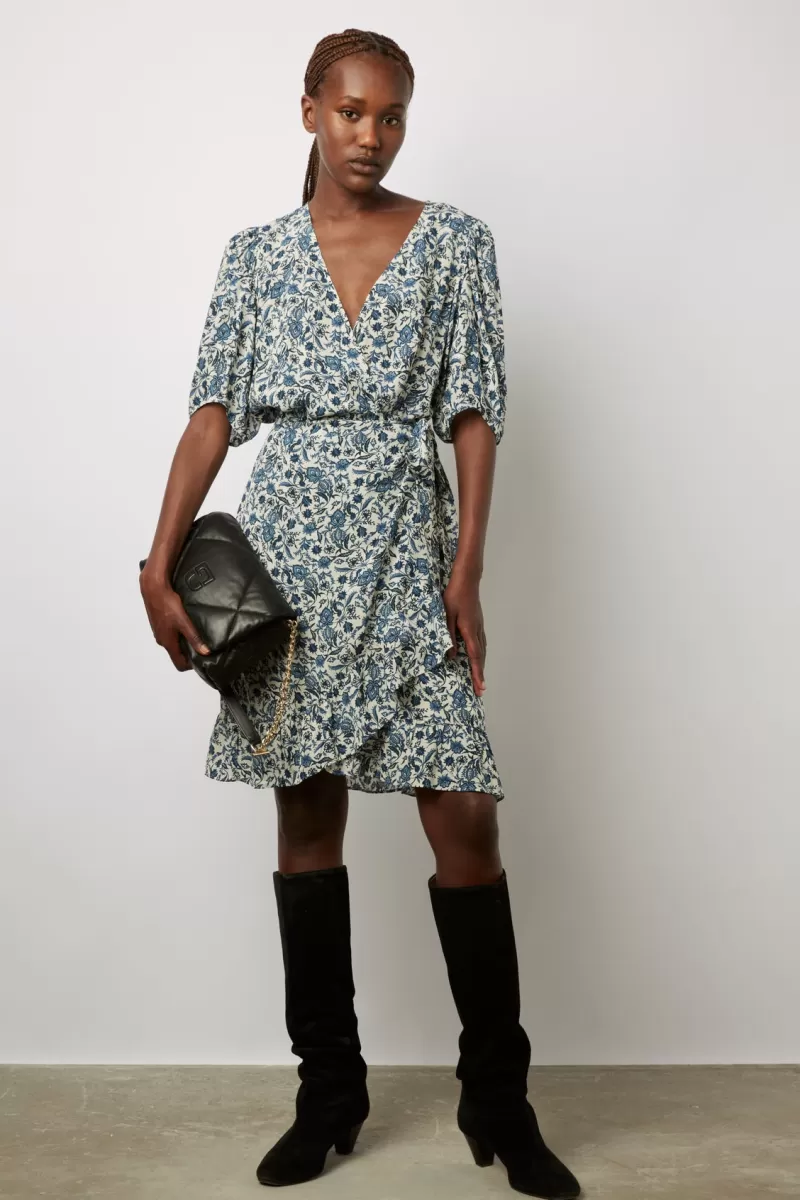 Paisley print mini wrap dress - JESABELLE | Gerard Darel Sale