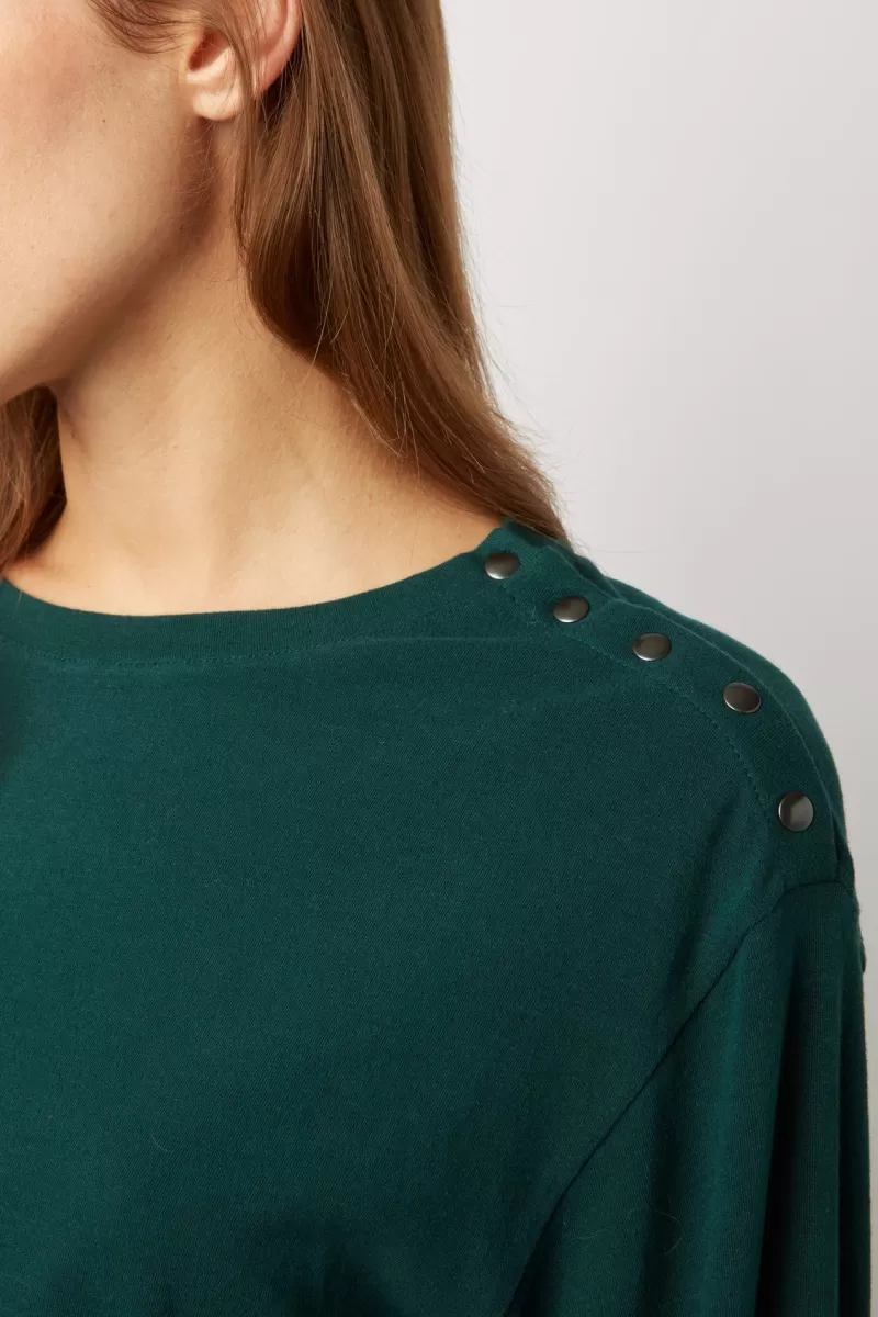 Round neck long sleeve T-shirt in cotton and modal - ADELYS | Gerard Darel New
