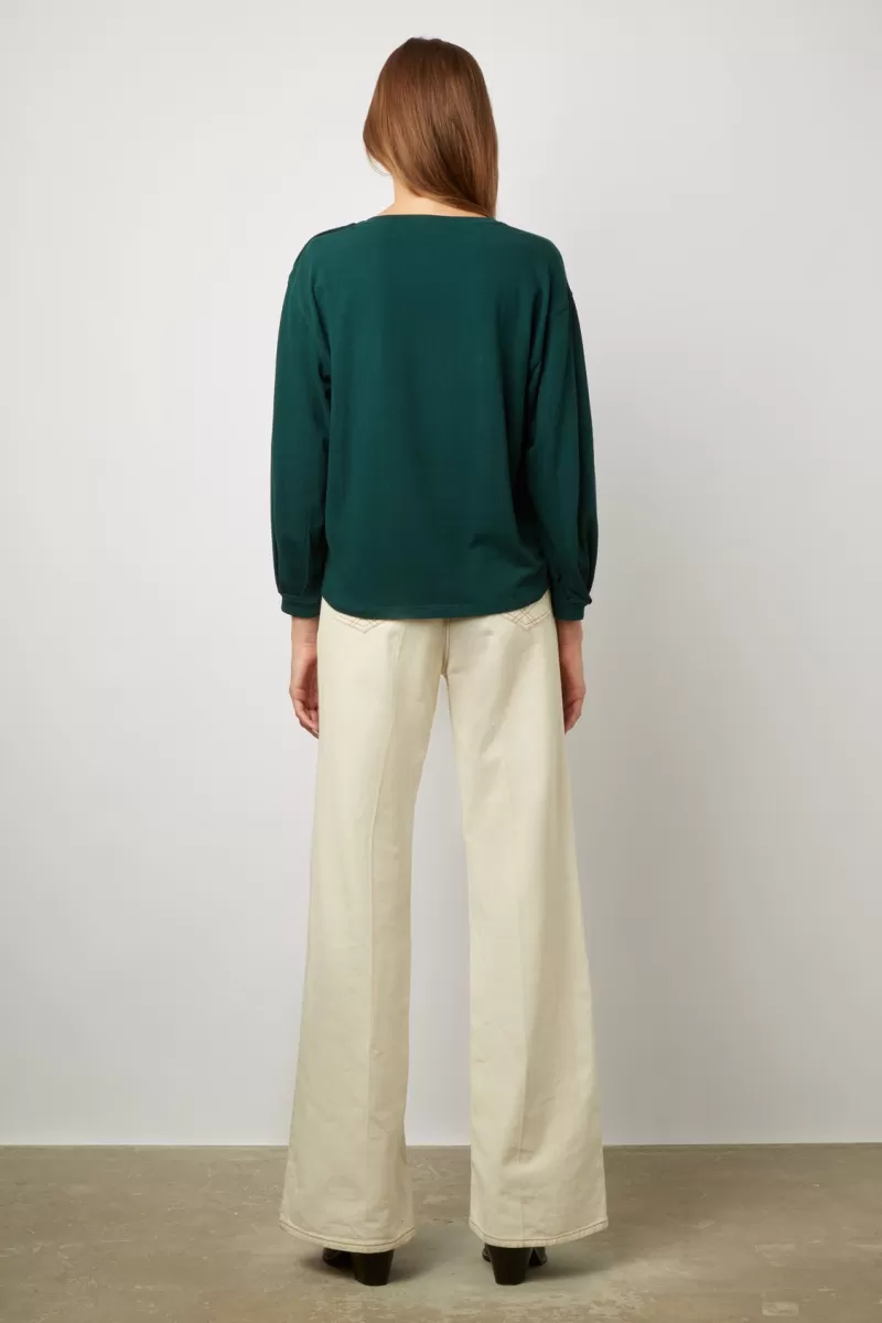Round neck long sleeve T-shirt in cotton and modal - ADELYS | Gerard Darel New
