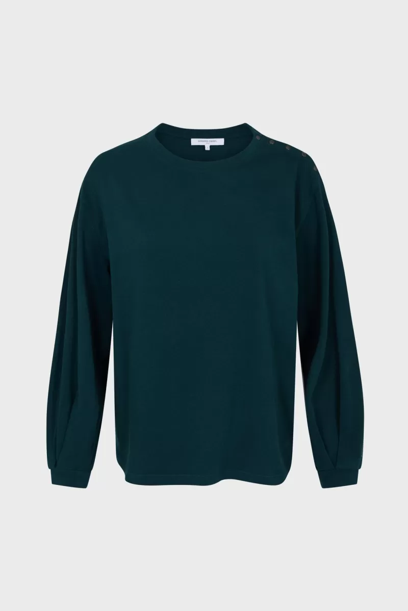 Round neck long sleeve T-shirt in cotton and modal - ADELYS | Gerard Darel New