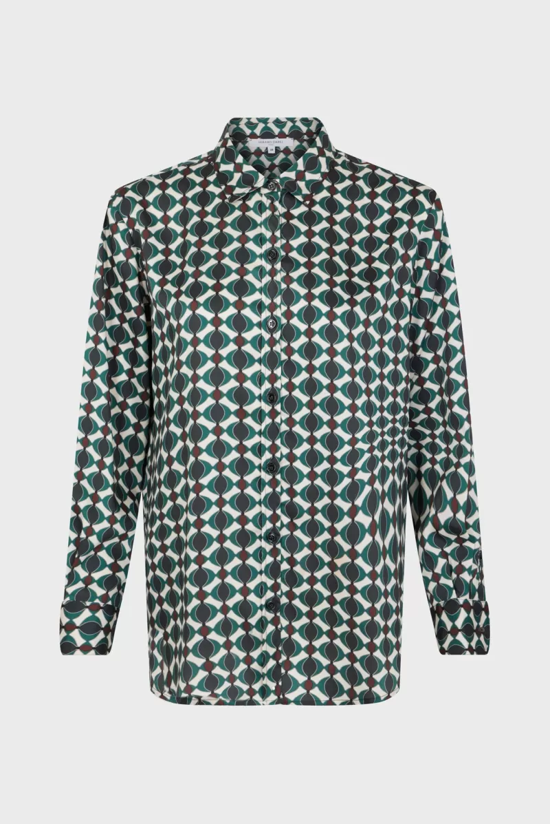 Satin feel shirt with vintage style geometric print - CARLA | Gerard Darel New