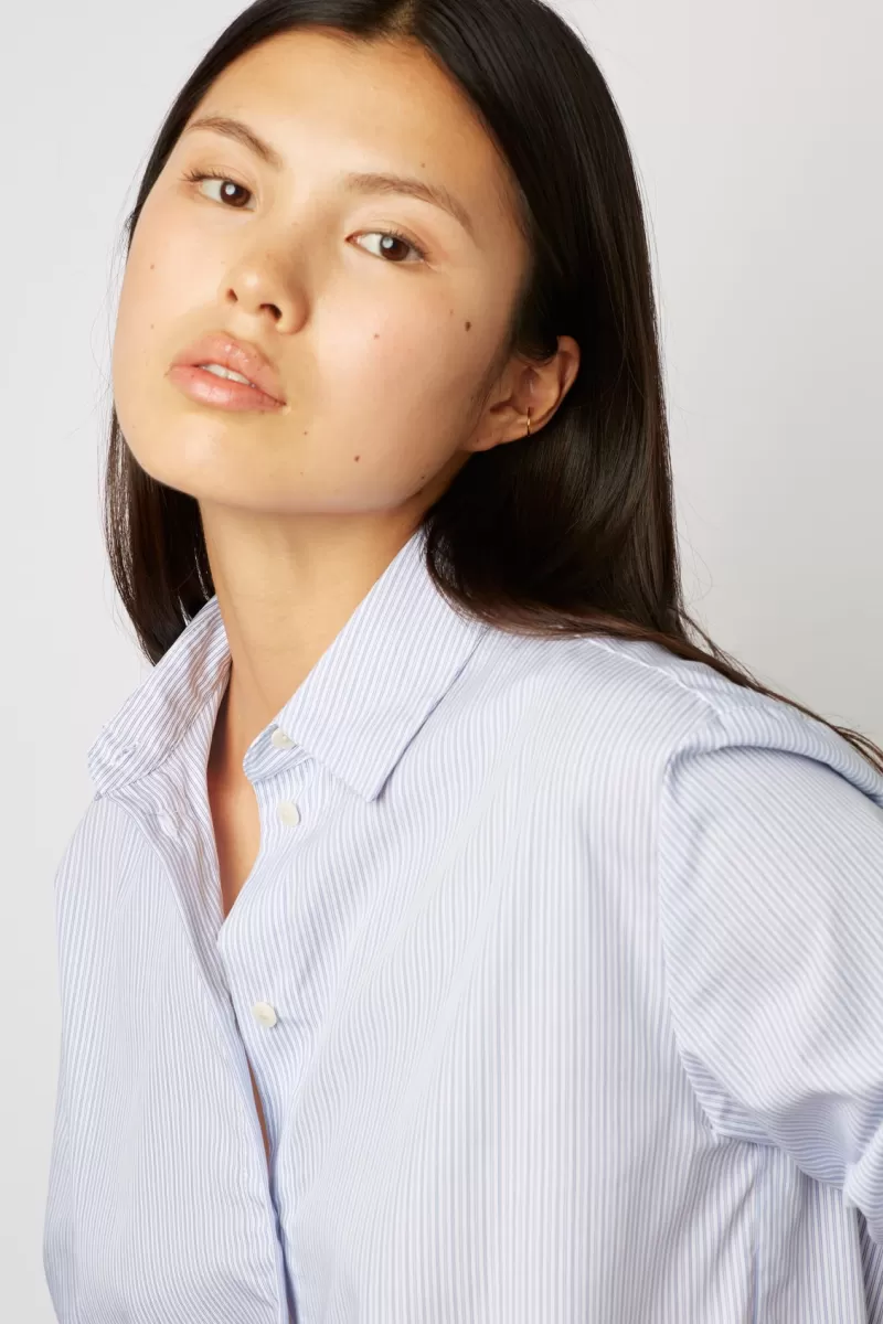 Shirt in striped poplin | Gerard Darel Online