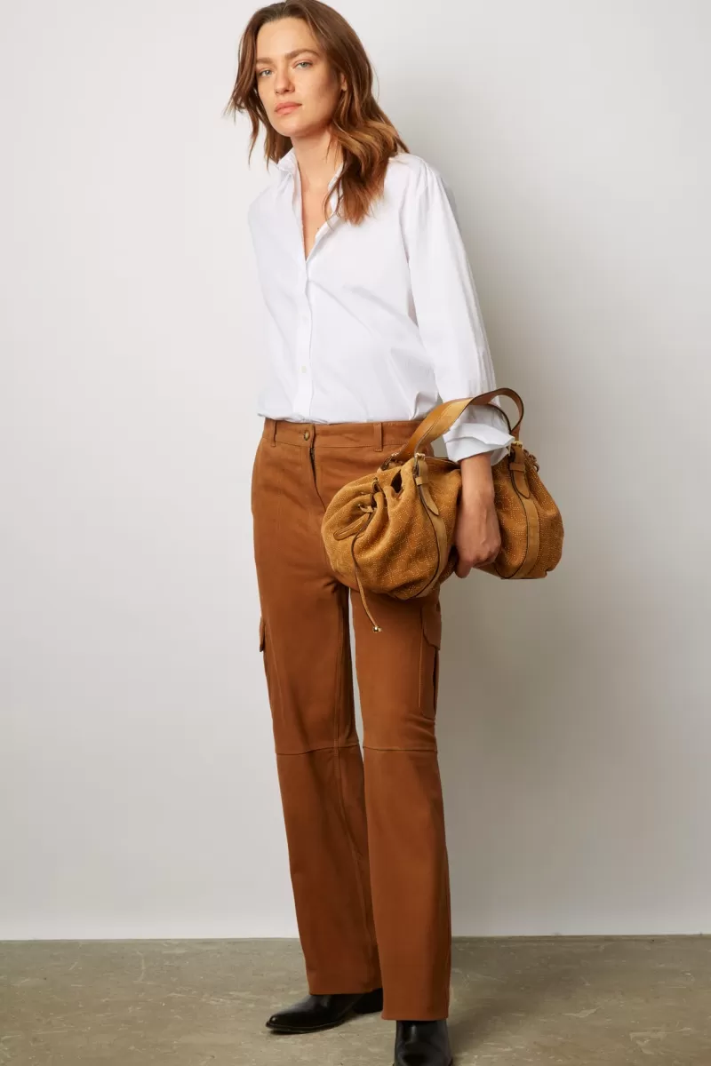 Smooth suede goat cargo pants - NAILYS | Gerard Darel Outlet