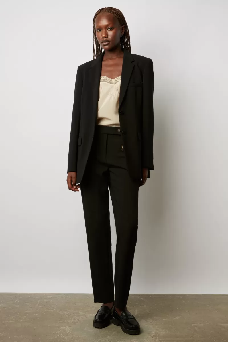 Straight cut pants with gold-tone details - EDNA | Gerard Darel Fashion