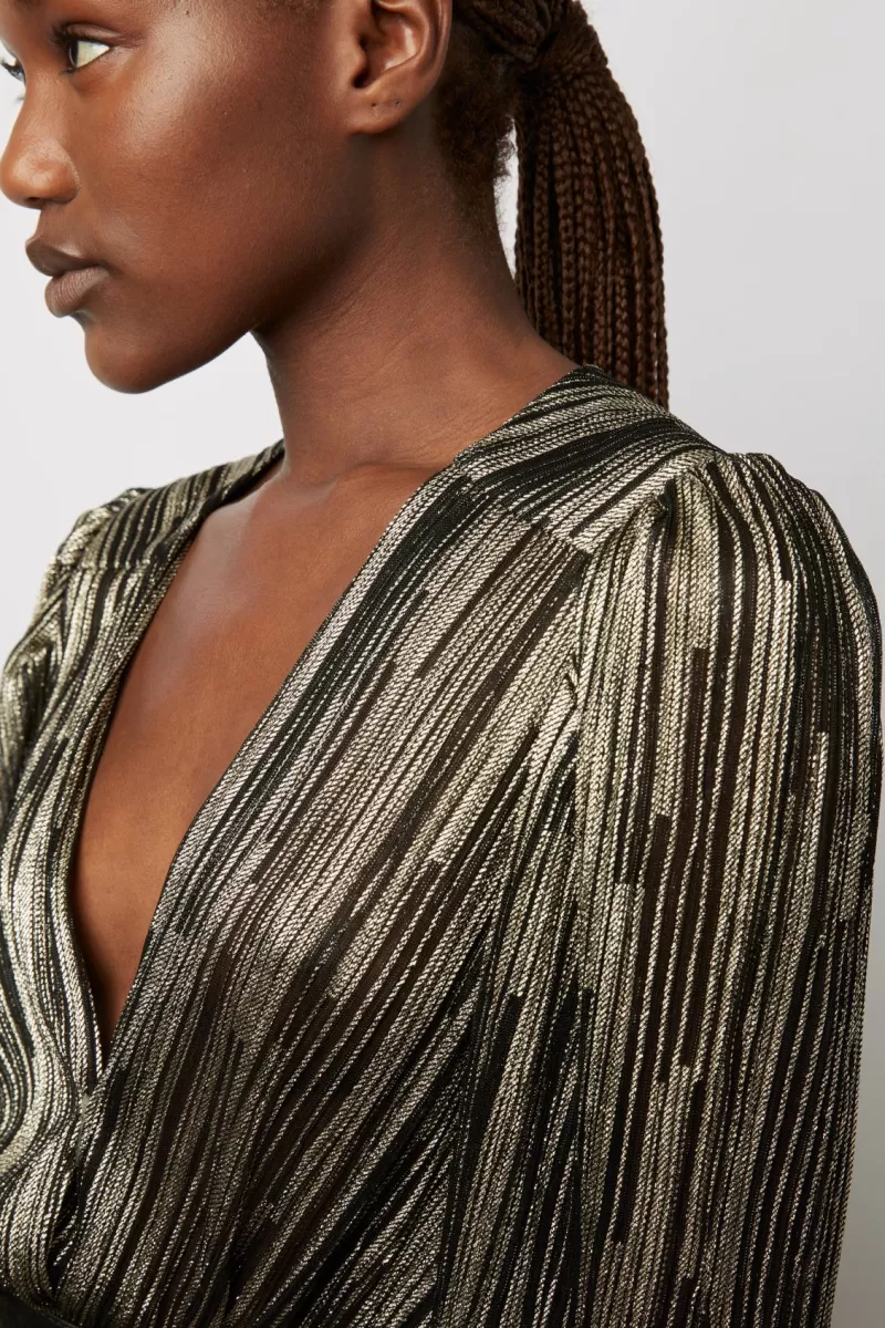 Two-color lurex evening dress - JUSTIN | Gerard Darel Discount