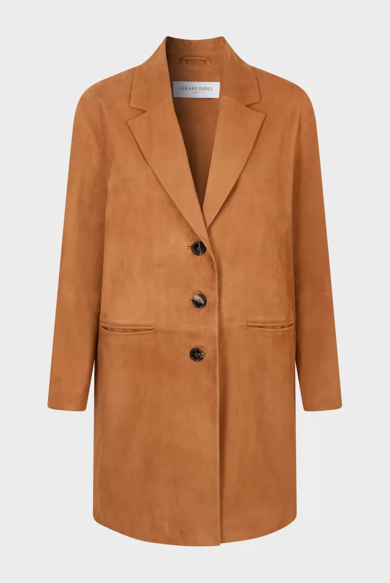 Women's suede leather coat NAELISS | | Gerard Darel Discount