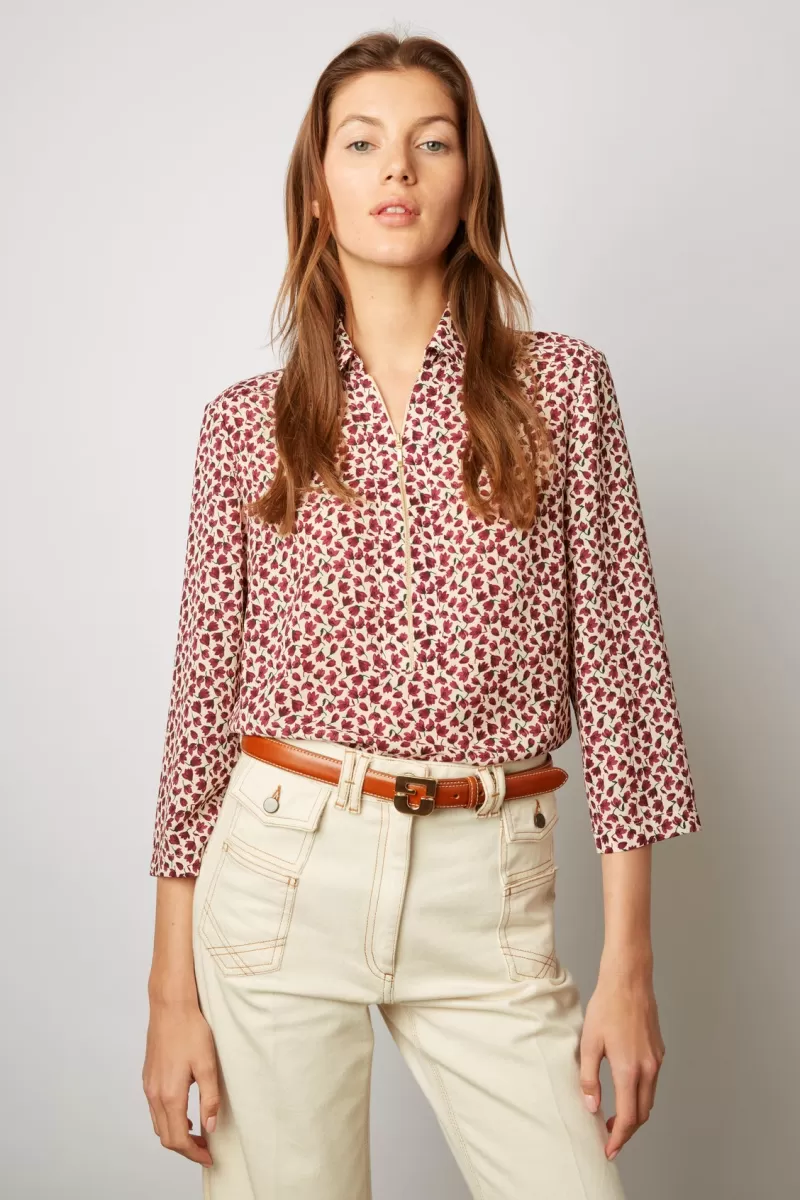 Zipped floral blouse - CATHERINE | Gerard Darel Cheap